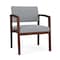 Lesro Lenox Wood Wide Guest Chair Wood Frame, Walnut, RS Fog Upholstery LW1201 - alternate 1
